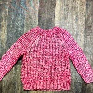 Zara Pink and White Knit Women's Sweater